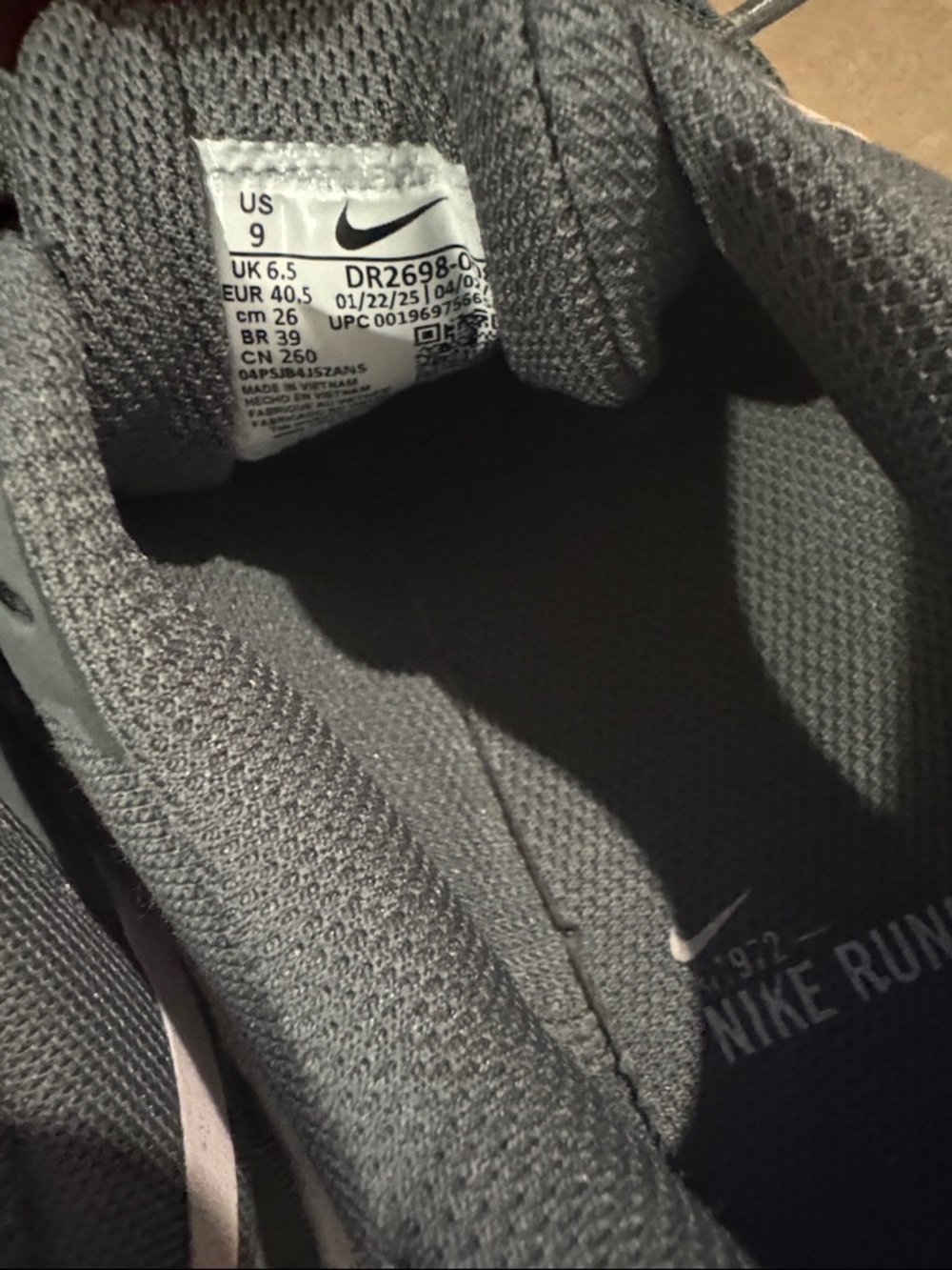 Nike Women's Running Shoes in Gray and Light Pink - Picture 8 of 8